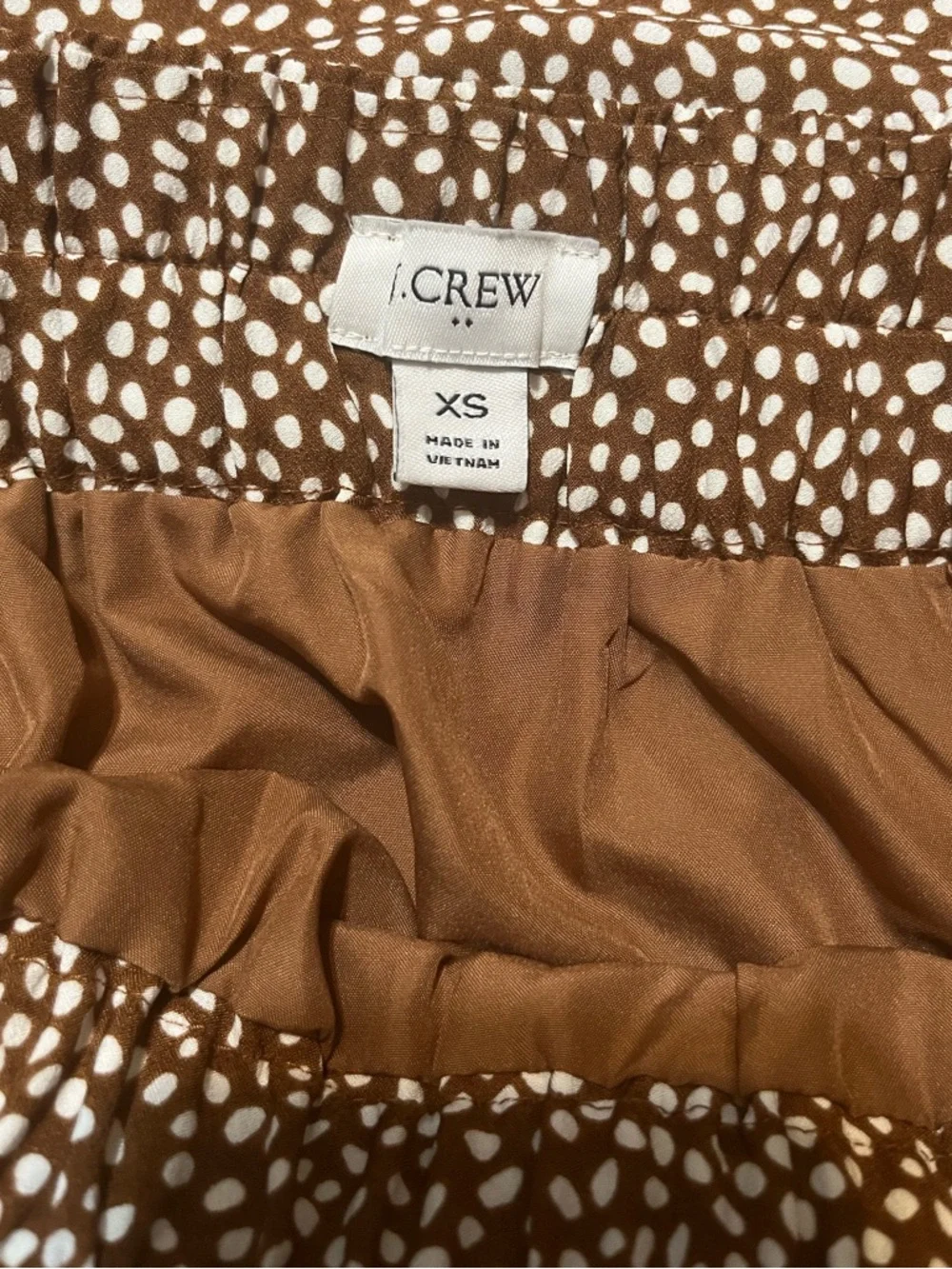 J. Crew Brown and Cream Printed Midi Skirt